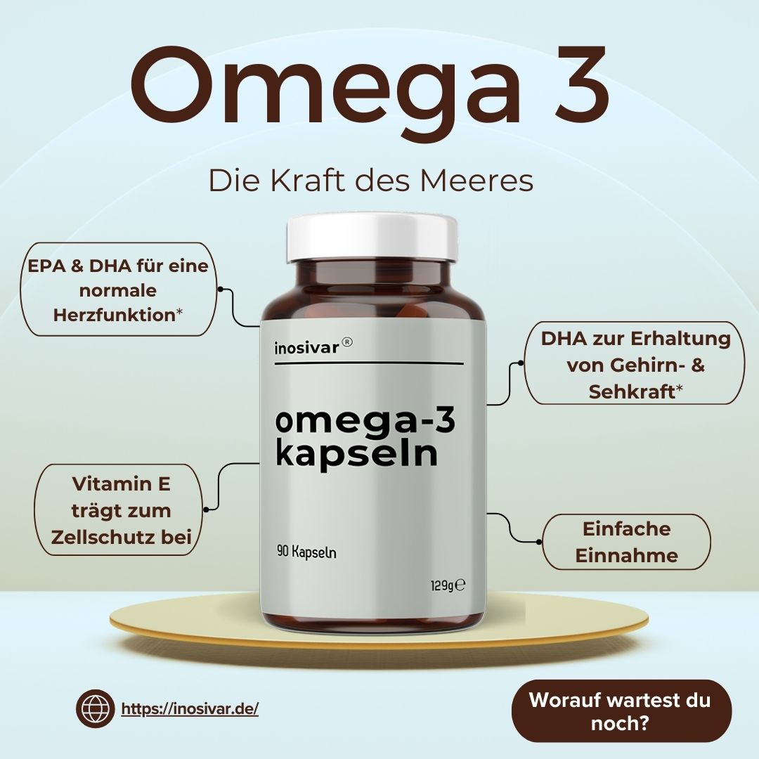 Omega 3 mit Vitamin E- Kapseln - (90 Kapseln)