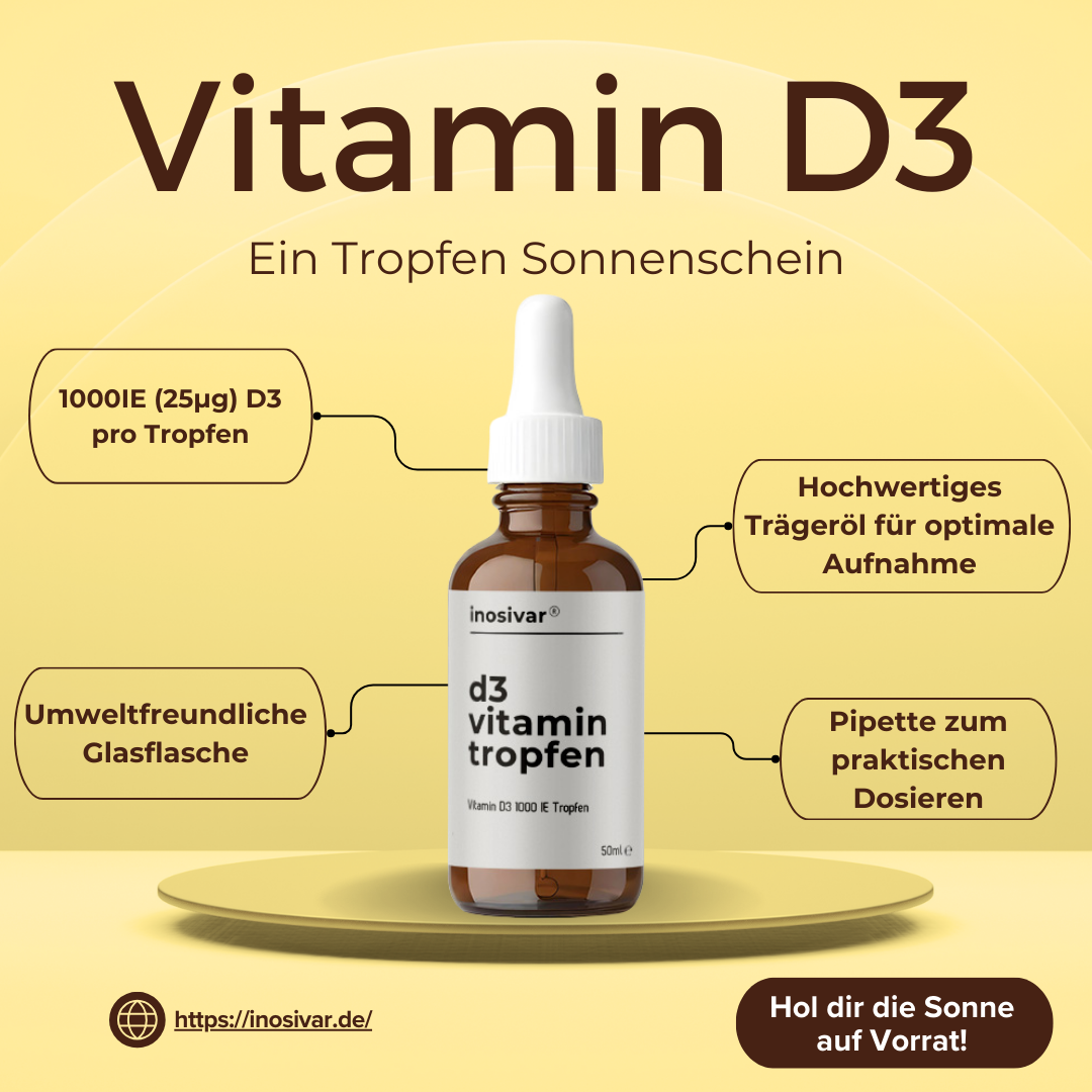Vitamin D3 - Tropfen - 1000 IE - 50ml