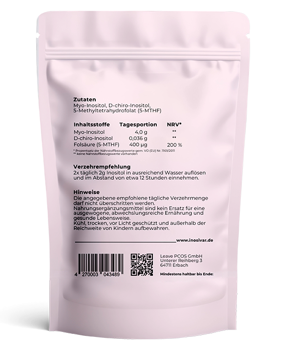 Myo- & D-chiro-Inositol + Folat - Pulver - 3er Sparset (90 Tage) - inkl. Dosierlöffel